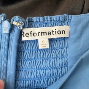 Blue long sleeve Reformation dress